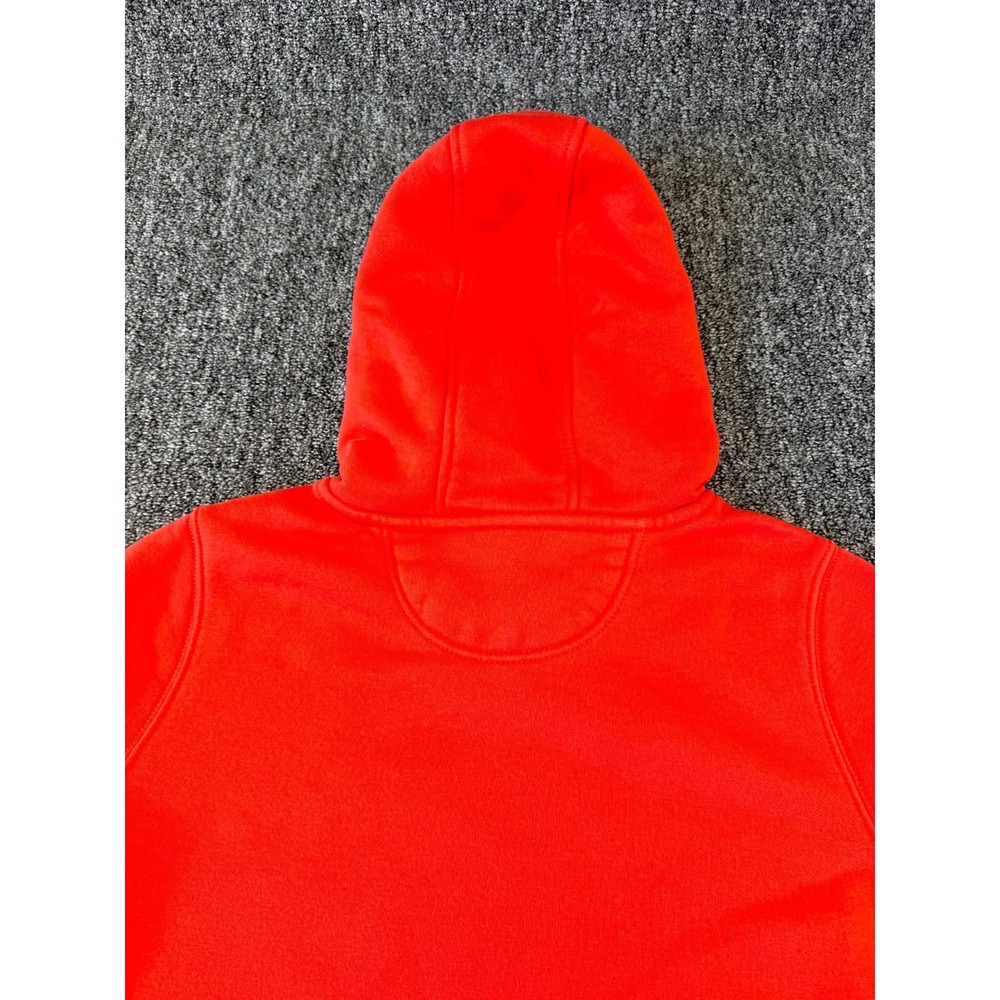Carhartt Hoodie Mens Red Logo Ribbed Hem Drawstring Kangroo Pockets Pullover - Picture 16 of 16